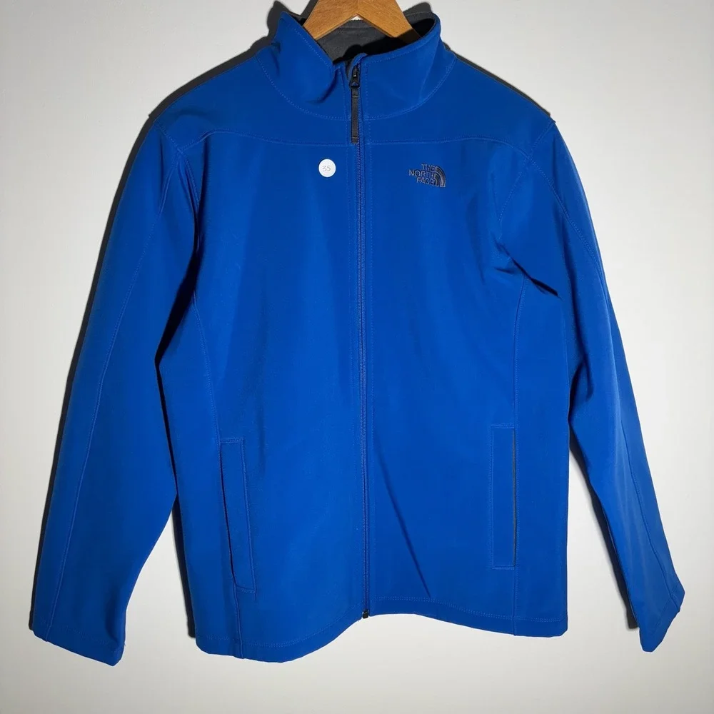 The North Face Kids Blue Softshell Jacket Size XL Youth Full Zip‎ Outerwear